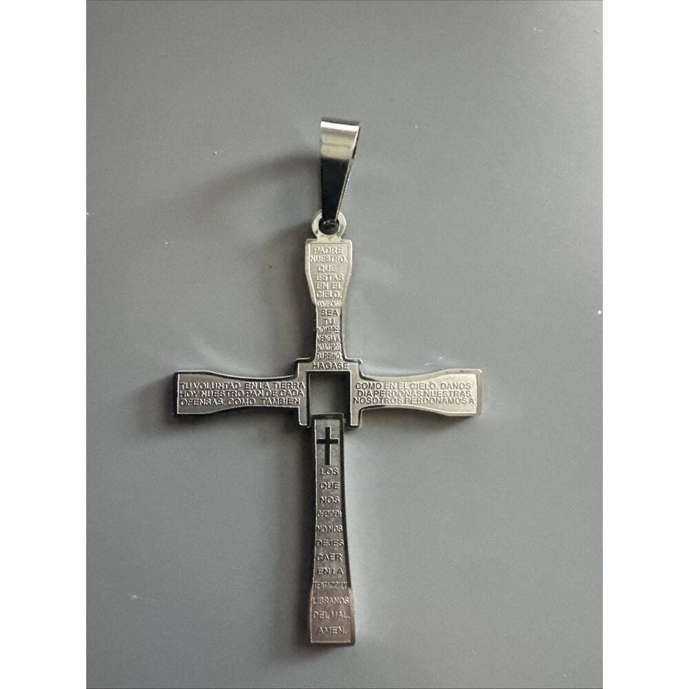 Dominic Toretto Style Cross 24" Necklace Stainless Steel Pendant Unisex Gift
